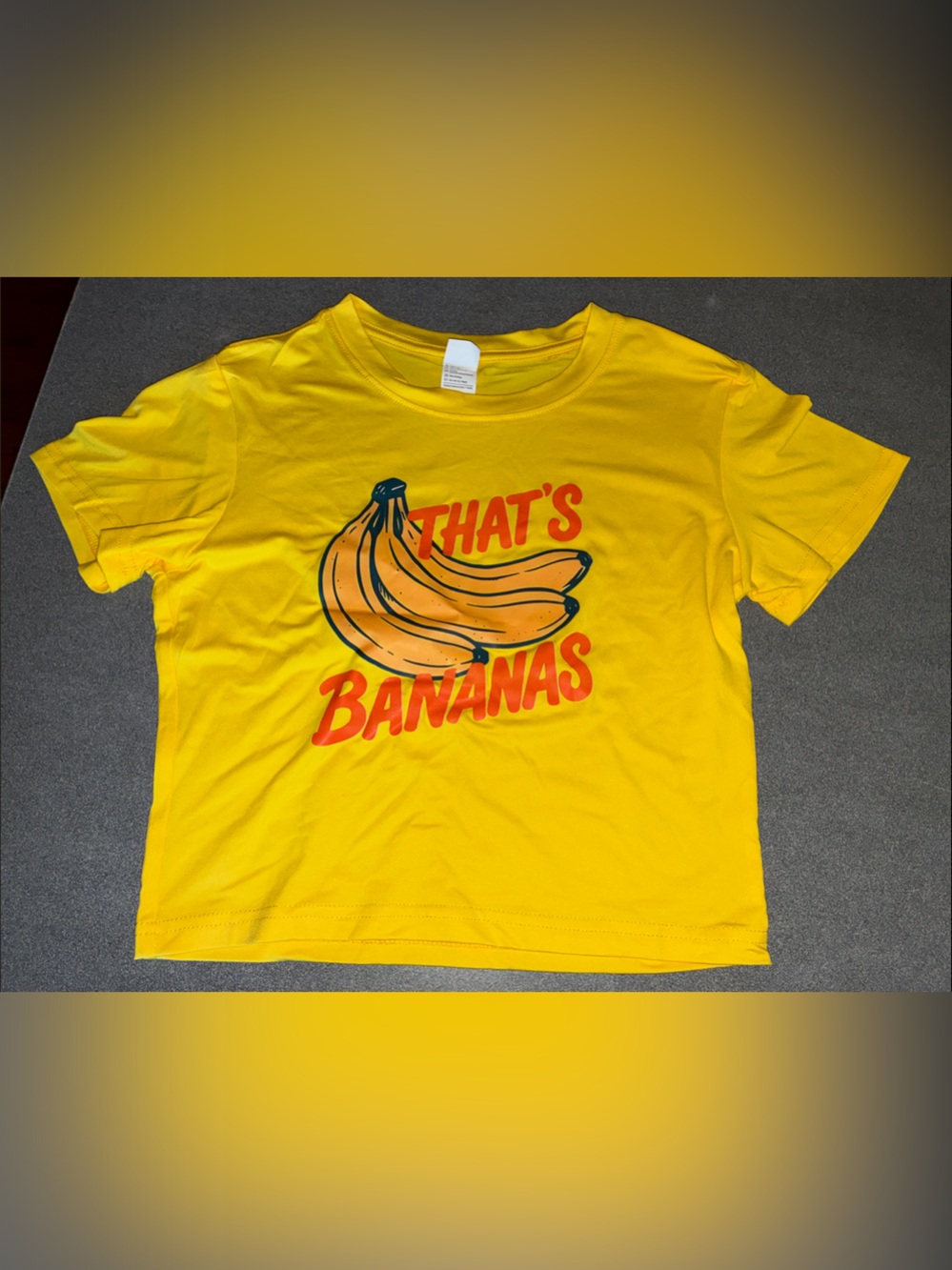 Yellow 'That's Bananas' Graphic Crop Top